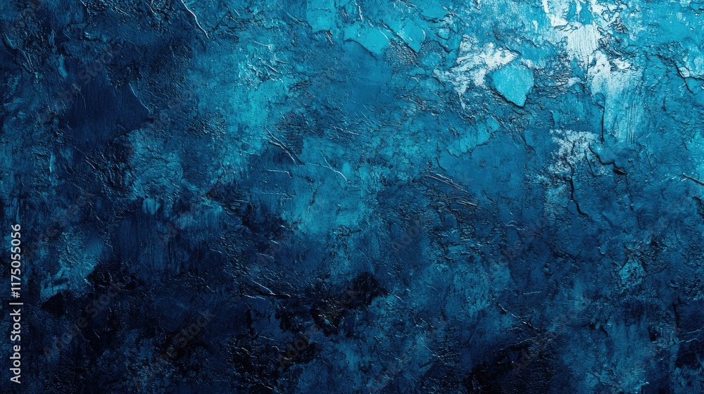 Poster textured abstract background in dark blue and turquoise hues creating a moody and atmospheric presen