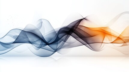 Fototapeta premium Abstract Blue and Orange Flowing Wave Design Dynamic Swirling Lines Modern Artistic Background
