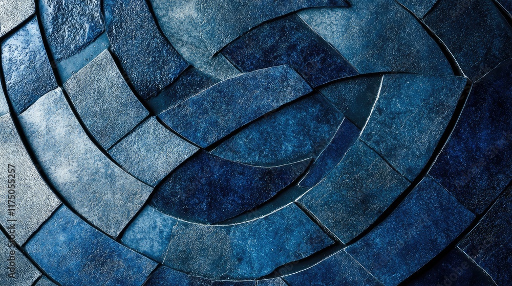 Poster textured abstract dark blue background with geometric tile patterns for modern design and creative p