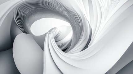 Dynamic Fluidity in Monochrome Abstract Design with Elegant Curves and Waves