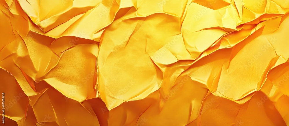 Aufkleber textured crumpled golden foil background with vibrant colors and ample space for design or text plac