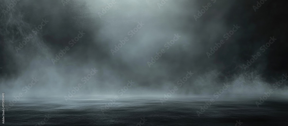 Poster abstract dark gray foggy background with soft light creating a blank space suitable for text or grap