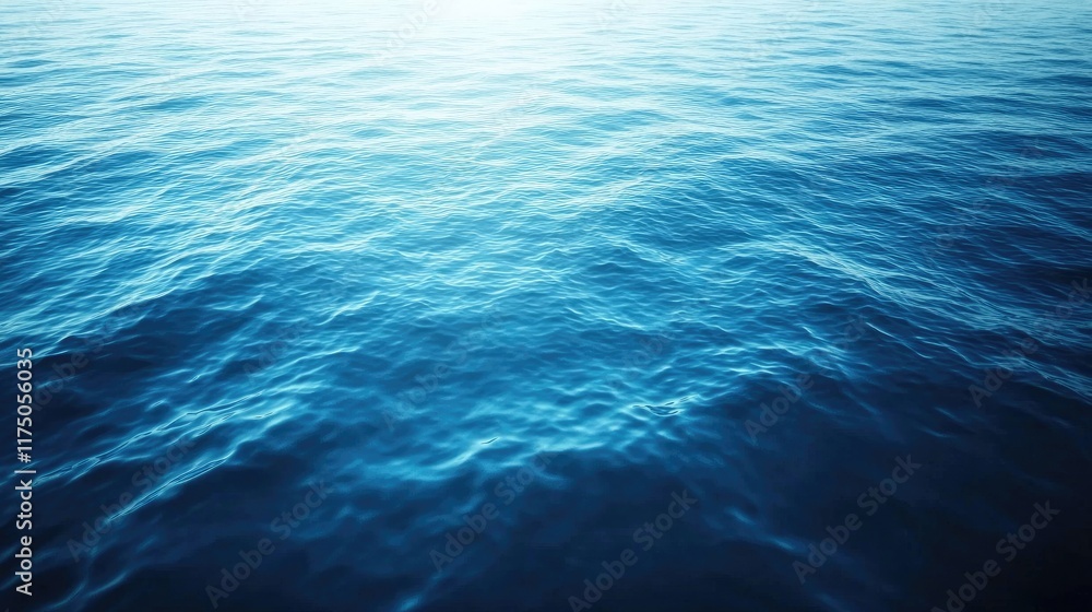 Poster aerial view of tranquil blue ocean water surface with gentle waves creating a serene and calming und