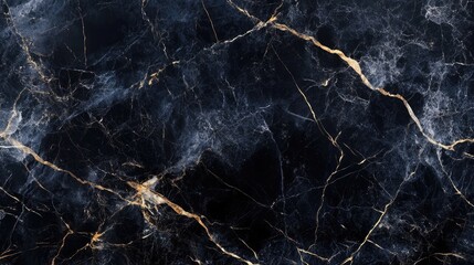 Elegant Dark and Light Marble Texture with Golden Veins for Background Design