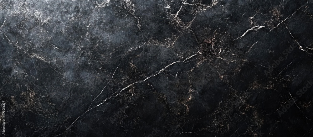 Aufkleber elegant dark gray and black marble texture background with white veining and ample copyspace for tex