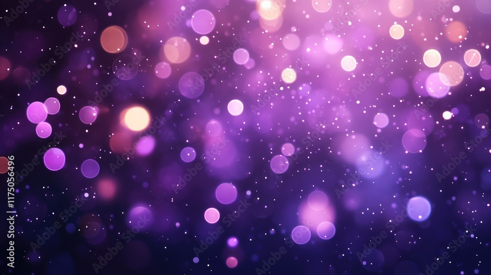 Poster elegant purple bokeh background with sparkling glitters and soft gradient for luxury presentations a