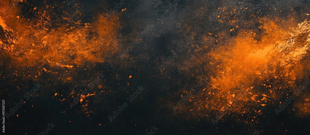 Aufkleber dark orange and black abstract background texture with space for text ideal for design and marketing