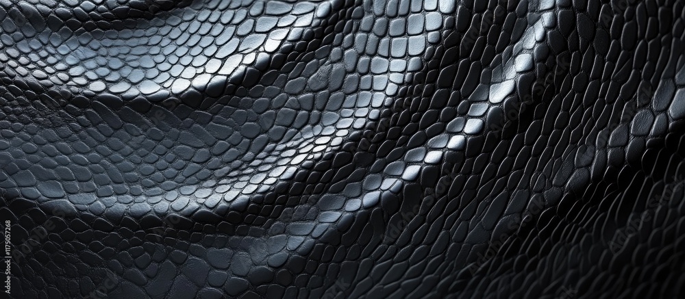 Poster dark grey and black abstract snakeskin texture background with smooth curves and ample space for tex