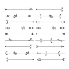 set of decorative swirls and line illustration elements for design
