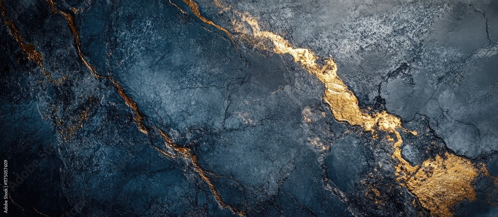 Poster elegant dark gray blue and gold marbled texture background with a smooth cement appearance and ample