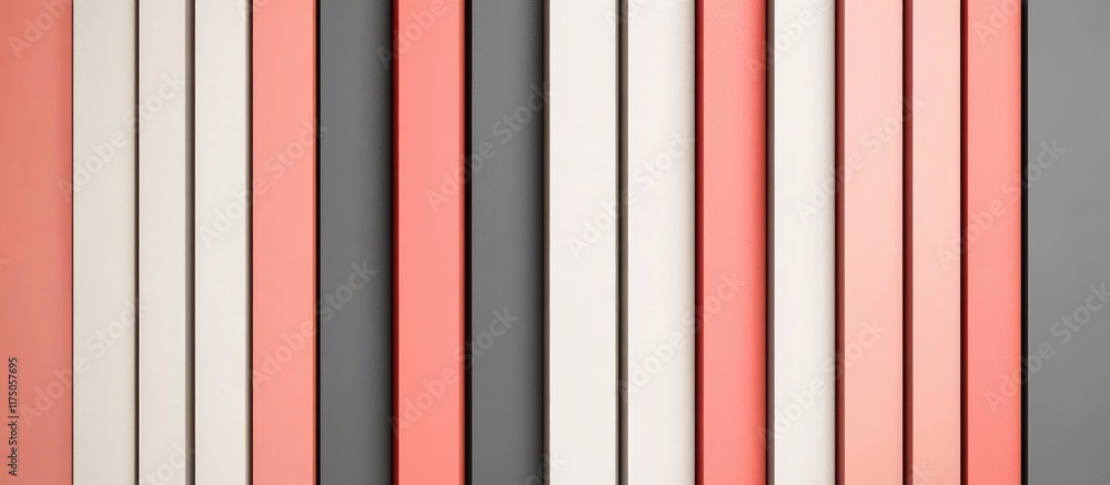 Poster abstract striped background in coral red gray and taupe with copyspace for text or product presentat