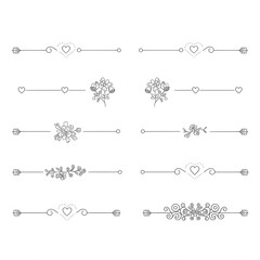 Obraz premium set of decorative swirls and line illustration elements for design