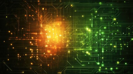Obraz premium Abstract Digital Circuit Background with Illuminated Nodes for Technology and Data Analysis Concepts