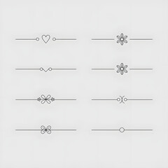 set of decorative swirls and line illustration elements for design
