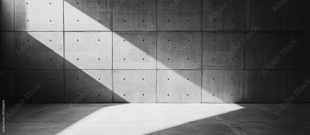 Poster abstract dark gray concrete wall with contrasting light and shadow creating empty space for text and