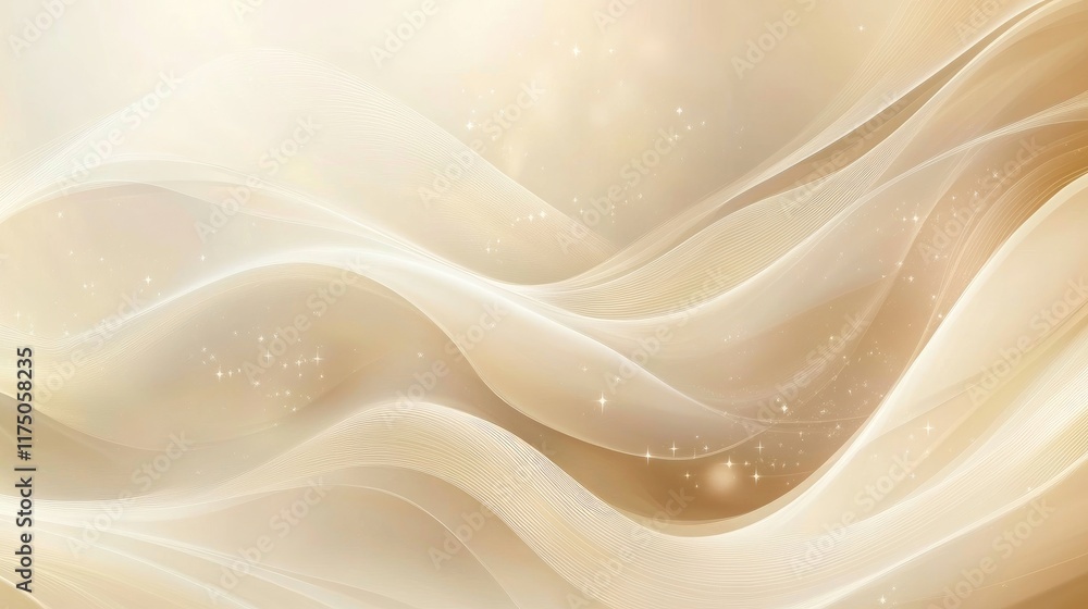 Poster elegant cream swirl abstract background with soft waves and subtle glimmering effects for creative d
