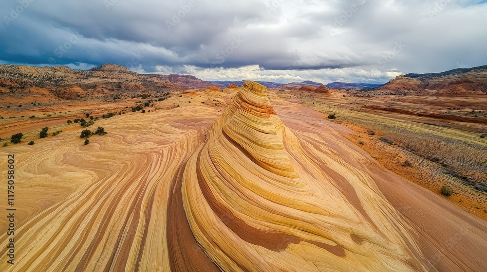 Poster stunning aerial perspective of the layered sandstone formations showcasing vibrant colors and unique