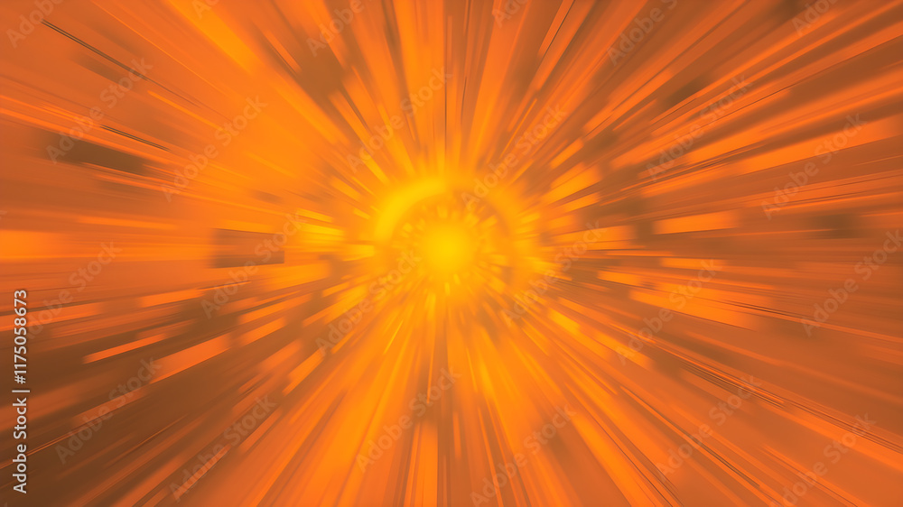 Wall mural blurred orange zoom perspective background. abstract soft explosion effect. generative ai