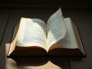 An Open Book With Torn Pages, Lying On The Ground, Soft Shadows, Symbolic Of Lost Stories, Emotional Depth, Reflective Composition 00003