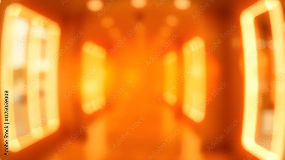 Wall mural blurred orange zoom perspective background. abstract soft explosion effect. generative ai