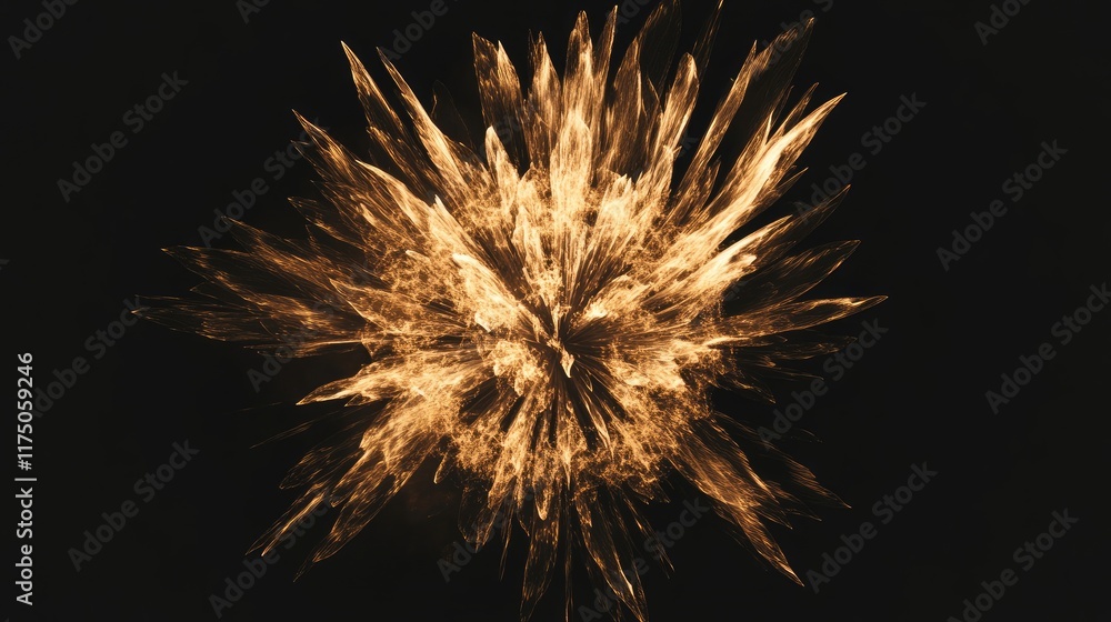 Aufkleber stunning golden firework explosion on black background creating a festive atmosphere for celebration