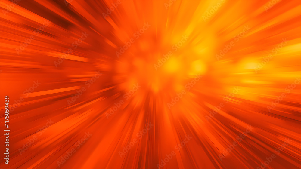 Wall mural blurred orange zoom perspective background. abstract soft explosion effect. generative ai