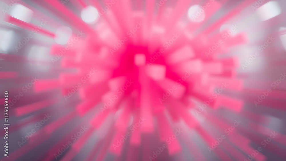 Wall mural blurred red zoom perspective background. abstract soft explosion effect. generative ai