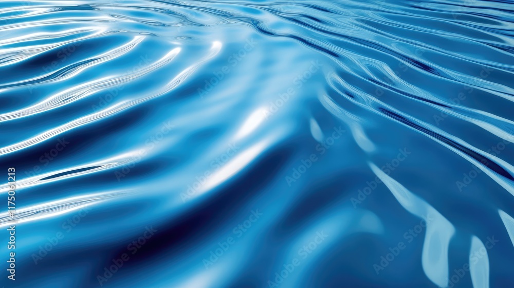 Poster aerial view of calm blue water waves with gentle ripples and empty space for text placement ideal fo