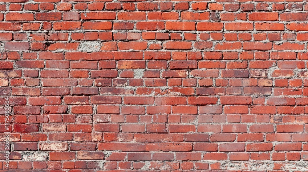 Aufkleber aerial view of rustic red brick wall texture with space for text and design elements