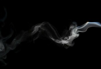 Abstract white smoke wisps rising against a black background.