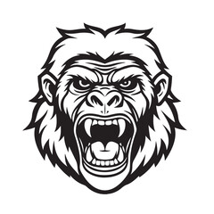  A gorilla head vector artwork illustration