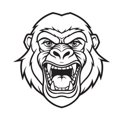  A gorilla head vector artwork illustration