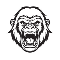  A gorilla head vector artwork illustration