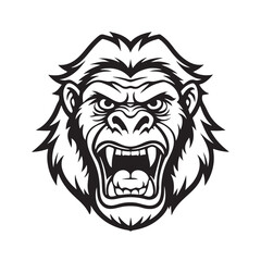  A gorilla head vector artwork illustration