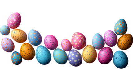 Easter Eggs on Transparent Background