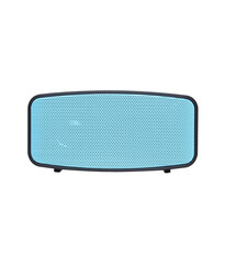 Portable wireless Bluetooth connectivity speaker isolated on white background. 