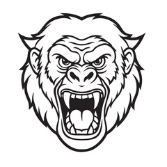  A gorilla head vector artwork illustration