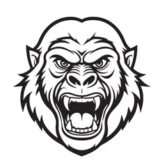Fototapeta premium A gorilla head vector artwork illustration