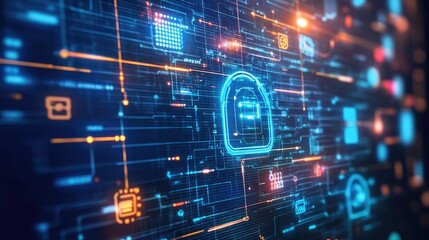 Abstract Digital Network Security System Interface