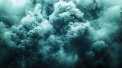 Fototapeta premium Teal Smoke Clouds Abstract Background Texture