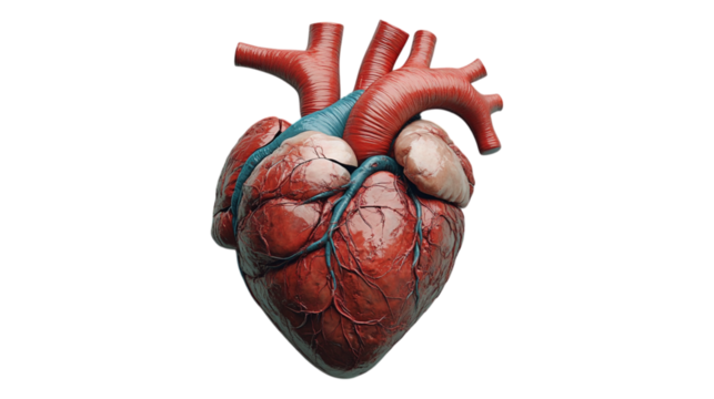 3D Heart on Transparent Background - Powered by Adobe