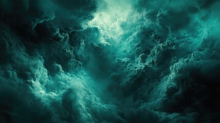 Fototapeta premium Teal Cloudscape An Ethereal Atmospheric Scene