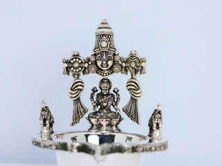 Sacred Silver Diyas with Indian God and Goddess Idols bring sacred blessings, prosperity, and...