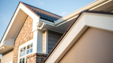 Fototapeta premium Residential House Exterior: Roofline and Siding Details