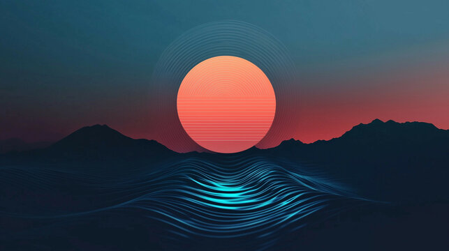 Soft gradient radio waves emanating from a circle symbolizing unity on World Radio Day.