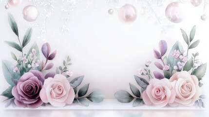 Elegant floral arrangement with pink and purple roses