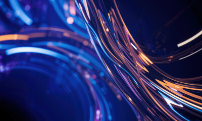 Colorful glass abstract design with vibrant light reflections and curves. interplay of colors creates dynamic and modern visual experience