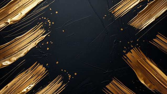 Golden brush strokes textured background with a luxurious and refined design, perfect for upscale creative projects