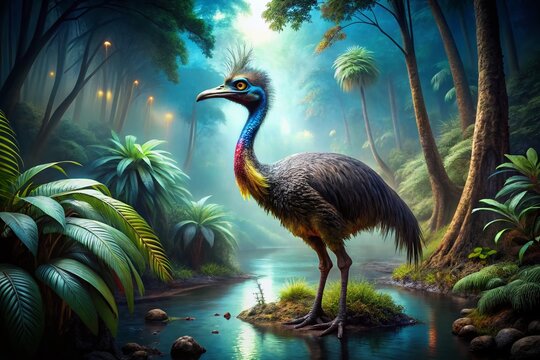 Prehistoric Terror Bird Gastornis:  Giant Flightless Bird of the Paleogene Epoch