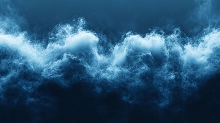 Fototapeta premium beautiful and colorful smoke, fog, wave background, blue colors on dark background